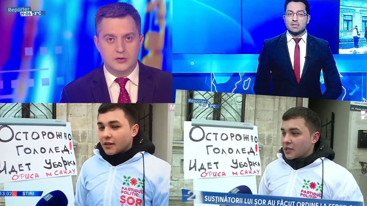 VIDEO. Reportaje la indigo la M1 și Canal2: Același text, cadre și interviuri de la susținătorii lui Shor la sediul PAS
