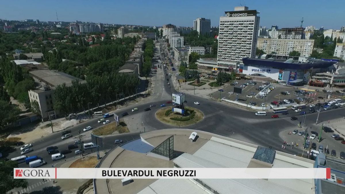 VIDEO cu DRONA. Cum arată bulevardul Negruzzi din Chișinău după un an de reparații