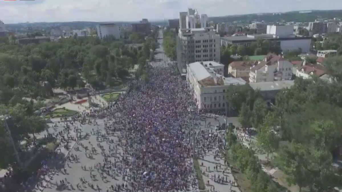 VIDEO cu DRONA. Protestul din PMAN, văzut de la înălțimea unui zbor de pasăre