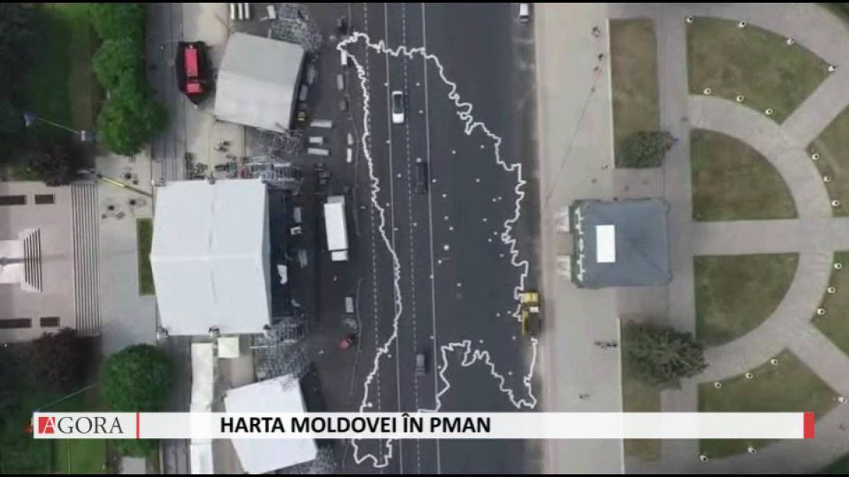 VIDEO cu DRONA! Ziceau că va fi galbenă, dar a ieșit tot albă: În PMAN a fost desenată harta Republicii Moldova