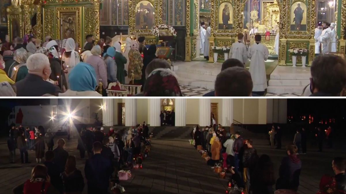 Zeci de creștini s-au adunat la slujba religioasă din Noaptea Învierii. Oamenii, îndemnați să respecte măsurile de protecție în pandemie (LIVE)