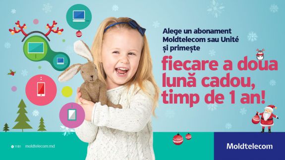 Alege un abonament Moldtelecom sau Unite și primește fiecare a doua lună cadou, timp de 1 an