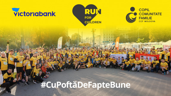 Mai mulți angajați ai Victoriabank au alergat în cadrul echipei Run for Children pentru a îndeplini visul a cinci copii de a avea o casă