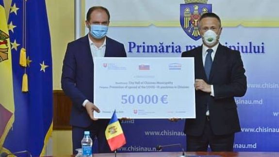 Sprijin extern pe timp de pandemie. Chișinăul a primit o donație de 50.000 de euro de la Ambasada R. Slovacia