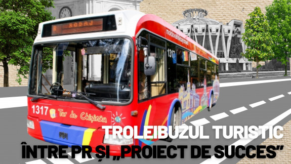 Troleibuzul turistic - o premieră anunțată de Ceban, cu o vechime de opt ani. De ce proiectul a căzut pe brânci pe timpul lui Chirtoacă și din ce motiv nu se regăsește în broșurile din aeroport 