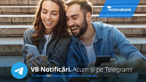 Primește notificări de la Victoriabank, acum și pe Telegram, absolut gratuit