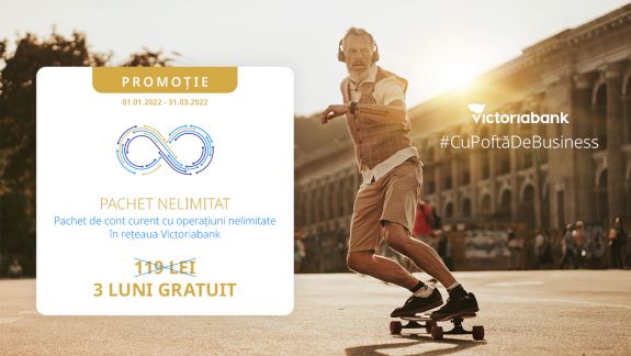 Pachetul Nelimitat pentru IMM de la Victoriabank, gratuit timp de trei luni