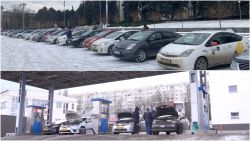 „Cheile la bază” sau „Jos prețul la metan!”: Șoferii de taxi, divizați între protestele din fața Guvernului și rândurile la gazul „de aur” (VIDEO)