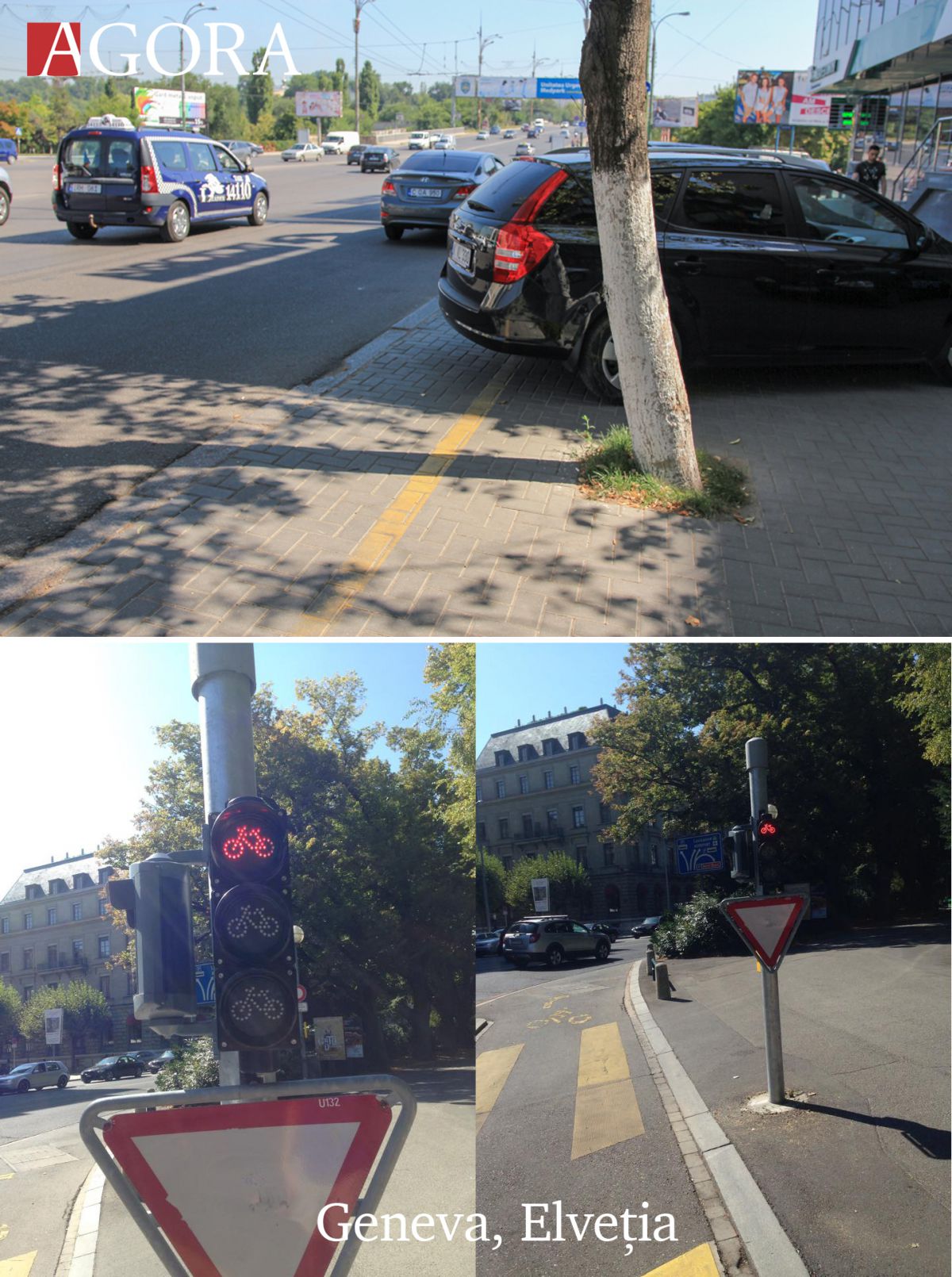 GALERIE FOTO. Cum arată pistele pentru bicicliști în Chișinău și alte orașe europene
