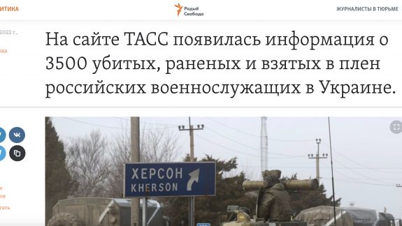 Agenția de presă TASS ar fi publicat date despre pierderile militare ruse, după care le-a șters de pe site