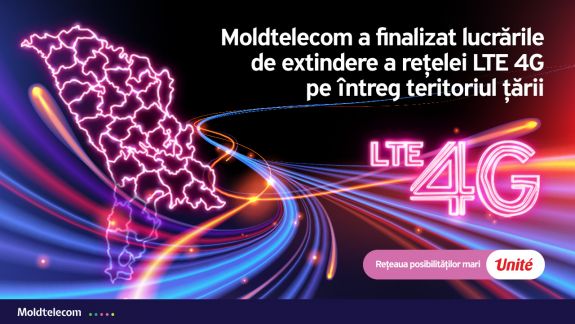 Moldtelecom a finalizat lucrările de extindere a rețelei LTE 4G pe întreg teritoriul țării