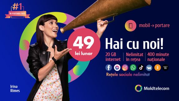 Moldtelecom: „Hai cu Noi! Portează-te într-un click și beneficiază de reducere la prețul abonamentului”
