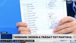 „Aceștia sunt Iuda”. Voronin a arătat un angajament al PCRM în care Dodon, Ivanov, Sîrbu și Greceanîi promiteau că nu vor trăda partidul (VIDEO)